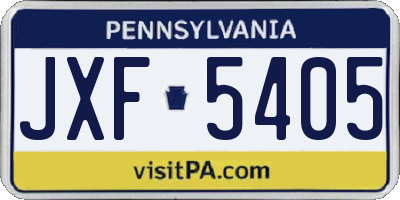 PA license plate JXF5405