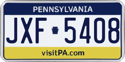 PA license plate JXF5408