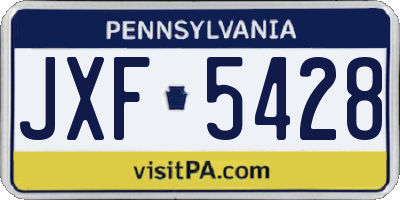 PA license plate JXF5428