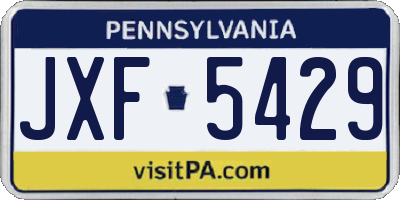 PA license plate JXF5429