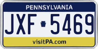 PA license plate JXF5469