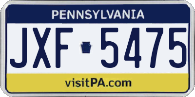 PA license plate JXF5475