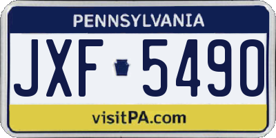 PA license plate JXF5490