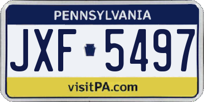 PA license plate JXF5497
