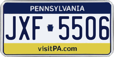 PA license plate JXF5506