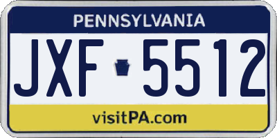 PA license plate JXF5512