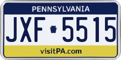 PA license plate JXF5515