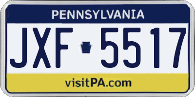 PA license plate JXF5517