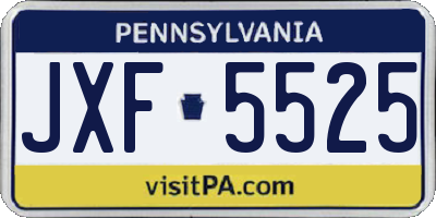 PA license plate JXF5525