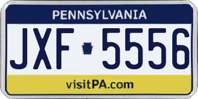 PA license plate JXF5556