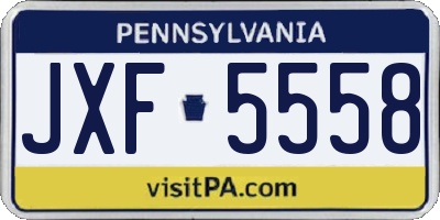 PA license plate JXF5558