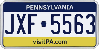 PA license plate JXF5563