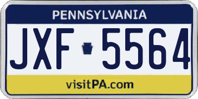 PA license plate JXF5564