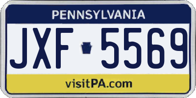 PA license plate JXF5569