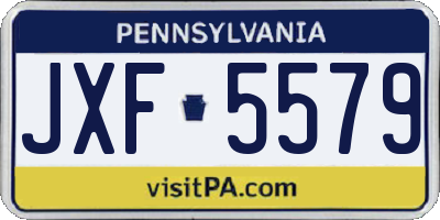 PA license plate JXF5579