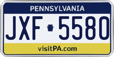 PA license plate JXF5580