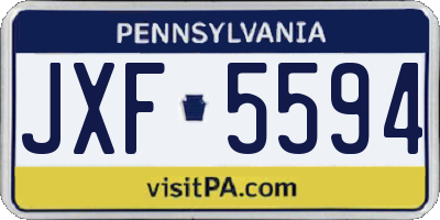 PA license plate JXF5594
