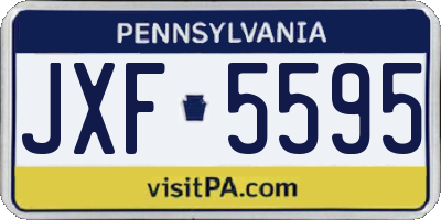 PA license plate JXF5595