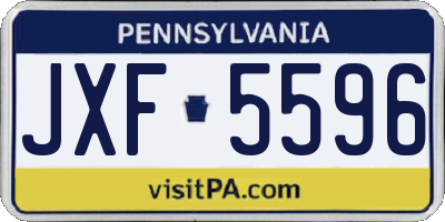 PA license plate JXF5596