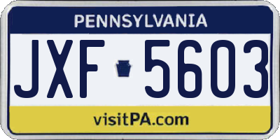 PA license plate JXF5603