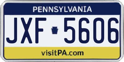 PA license plate JXF5606