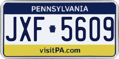 PA license plate JXF5609