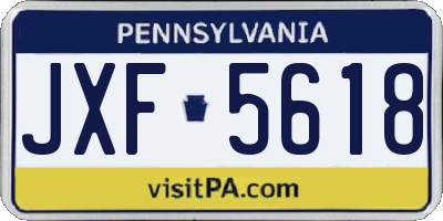 PA license plate JXF5618