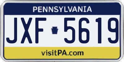 PA license plate JXF5619