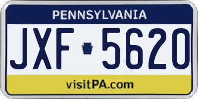 PA license plate JXF5620