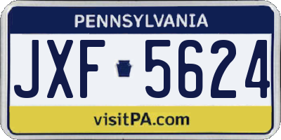 PA license plate JXF5624
