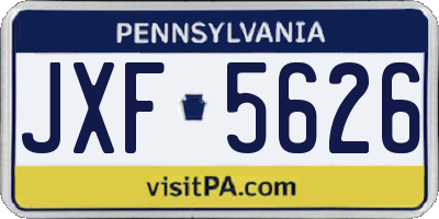PA license plate JXF5626