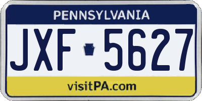 PA license plate JXF5627