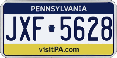 PA license plate JXF5628