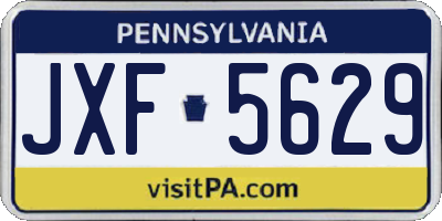 PA license plate JXF5629