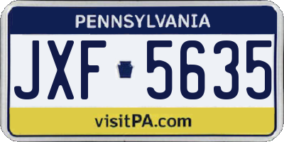 PA license plate JXF5635