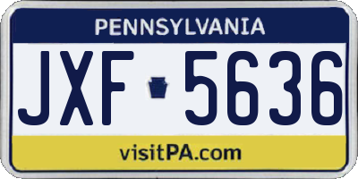 PA license plate JXF5636