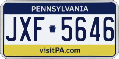 PA license plate JXF5646