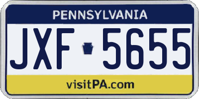PA license plate JXF5655