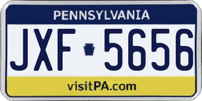 PA license plate JXF5656