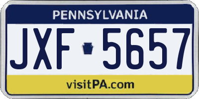 PA license plate JXF5657