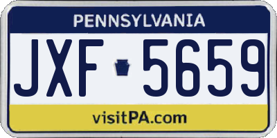 PA license plate JXF5659