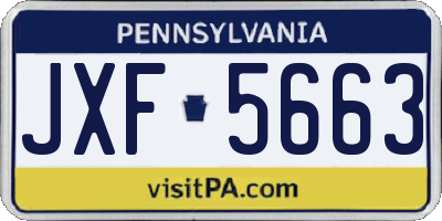 PA license plate JXF5663