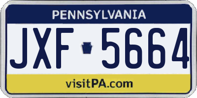 PA license plate JXF5664