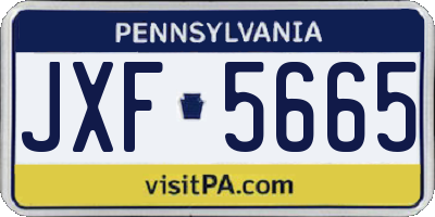 PA license plate JXF5665