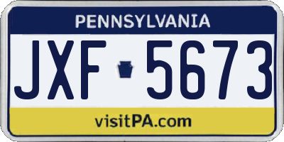PA license plate JXF5673