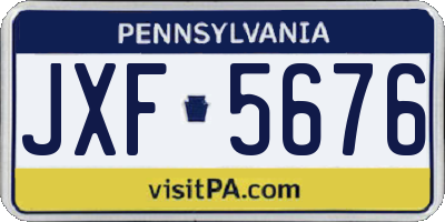 PA license plate JXF5676