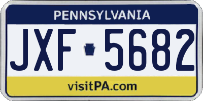 PA license plate JXF5682