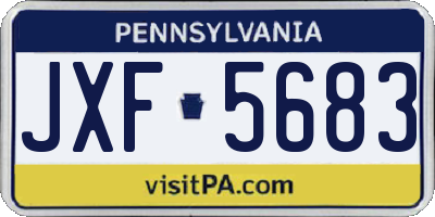 PA license plate JXF5683