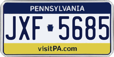 PA license plate JXF5685