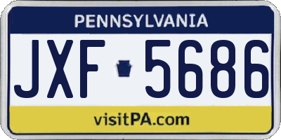 PA license plate JXF5686